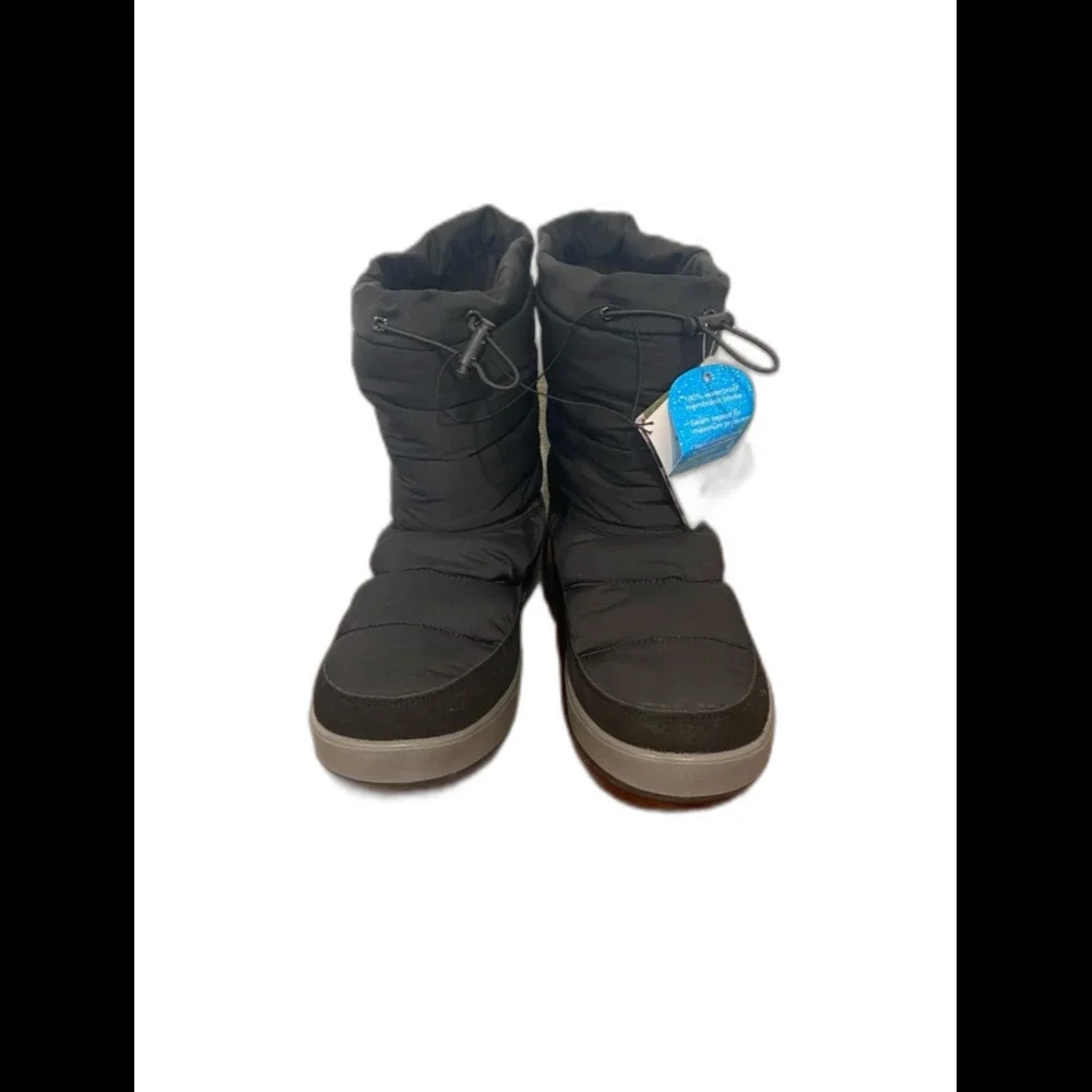 Mens Ozark Trail 12 Black Quilted Winter Boot with Gray Sole Snow Boots